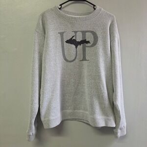 UP Upper Peninsula Sweatshirt Womens Large Gray Avalon Apparel Michigan Graphic